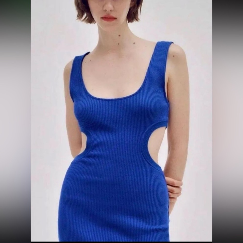 Zara Cobalt Blue Cutout Mini Dress